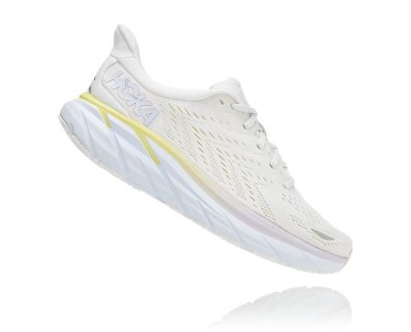 Hoka One One Clifton 8 - Adidasi Alergare Largi Dama Albi | RO-VvZBjy4